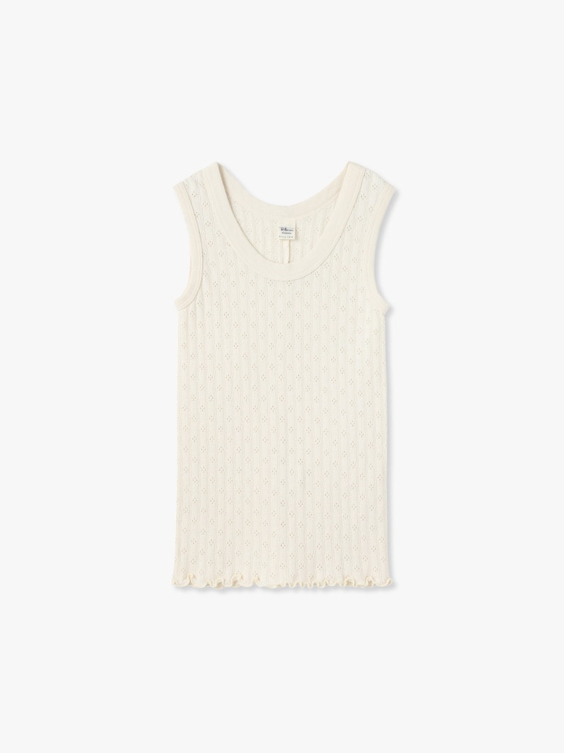 ヒデンフラワー スリーブレストップ 詳細画像 ivory