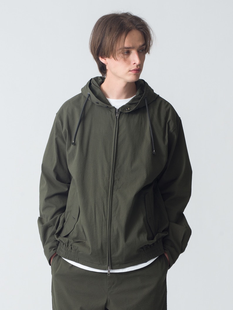 シアサッカー フーデッドブルゾン 詳細画像 khaki 1