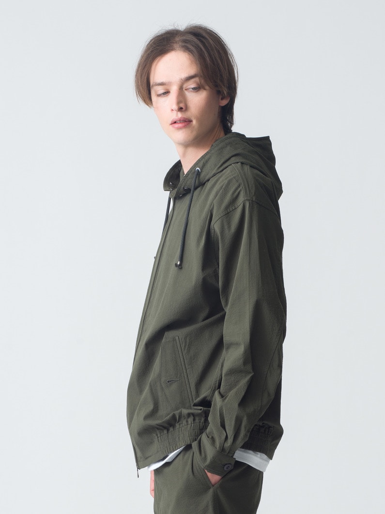 シアサッカー フーデッドブルゾン 詳細画像 khaki 2